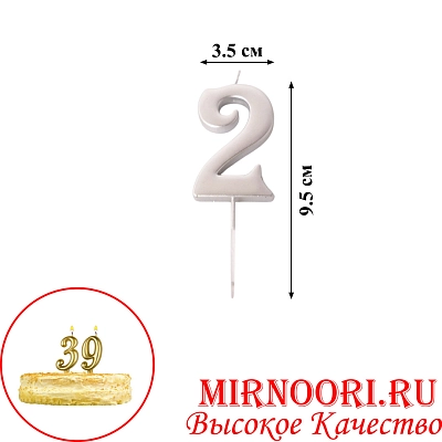 Свечи для торта  "Цифры"СЕРЕБРО" 3336-2 (1х600)