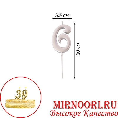 Свечи для торта  "Цифры"СЕРЕБРО"3336-6 (1х600)